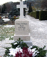 La tomba di Christian Hess nel Westfriedhof di Innsbruck